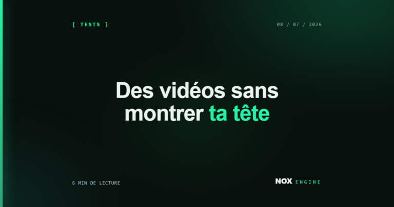Vignette Nox Engine, fiche monstareel : Des vidéos sans montrer ta tête