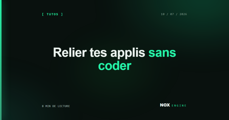 Vignette Nox Engine, fiche n8n : Relier tes applis sans coder