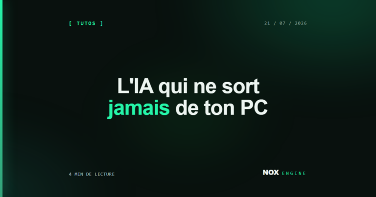 Vignette Nox Engine, fiche ollama : L'IA qui ne sort jamais de ton PC