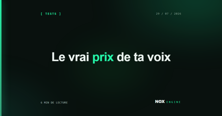Vignette Nox Engine, fiche elevenlabs : Le vrai prix de ta voix