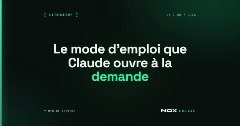 Vignette Nox Engine, fiche claude-skills : Le mode d'emploi que Claude ouvre à la demande